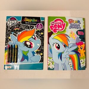 My Little Pony Coloring Books with Rainbow and Blue